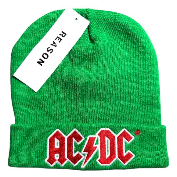 Reason New York AC/DC Patch Beanie Men’s OS - Punk Trap Streetwear Skater NWT - Picture 1 of 12